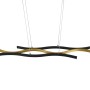 Moderne LED-Pendelleuchte Blaze in Schwarz und Messingoptik, 1-flammig.