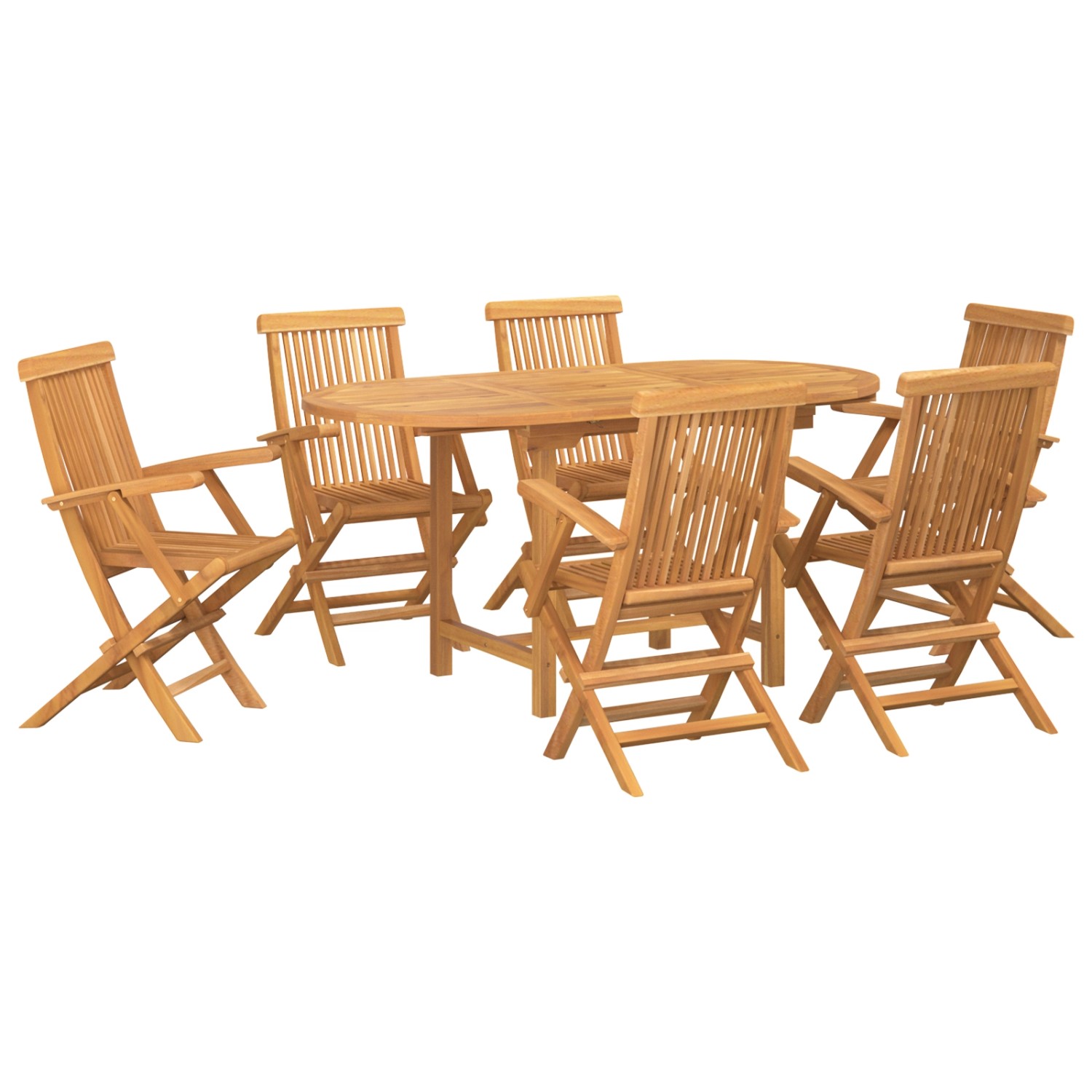 vidaXL 7-tlg Garten-Essgruppe Massivholz Teak 3157131 günstig online kaufen