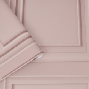 Laura Ashley Vliestapete Redbrook Wood Panel in Blush: Holzpaneel-Optik in zartem Rosa.