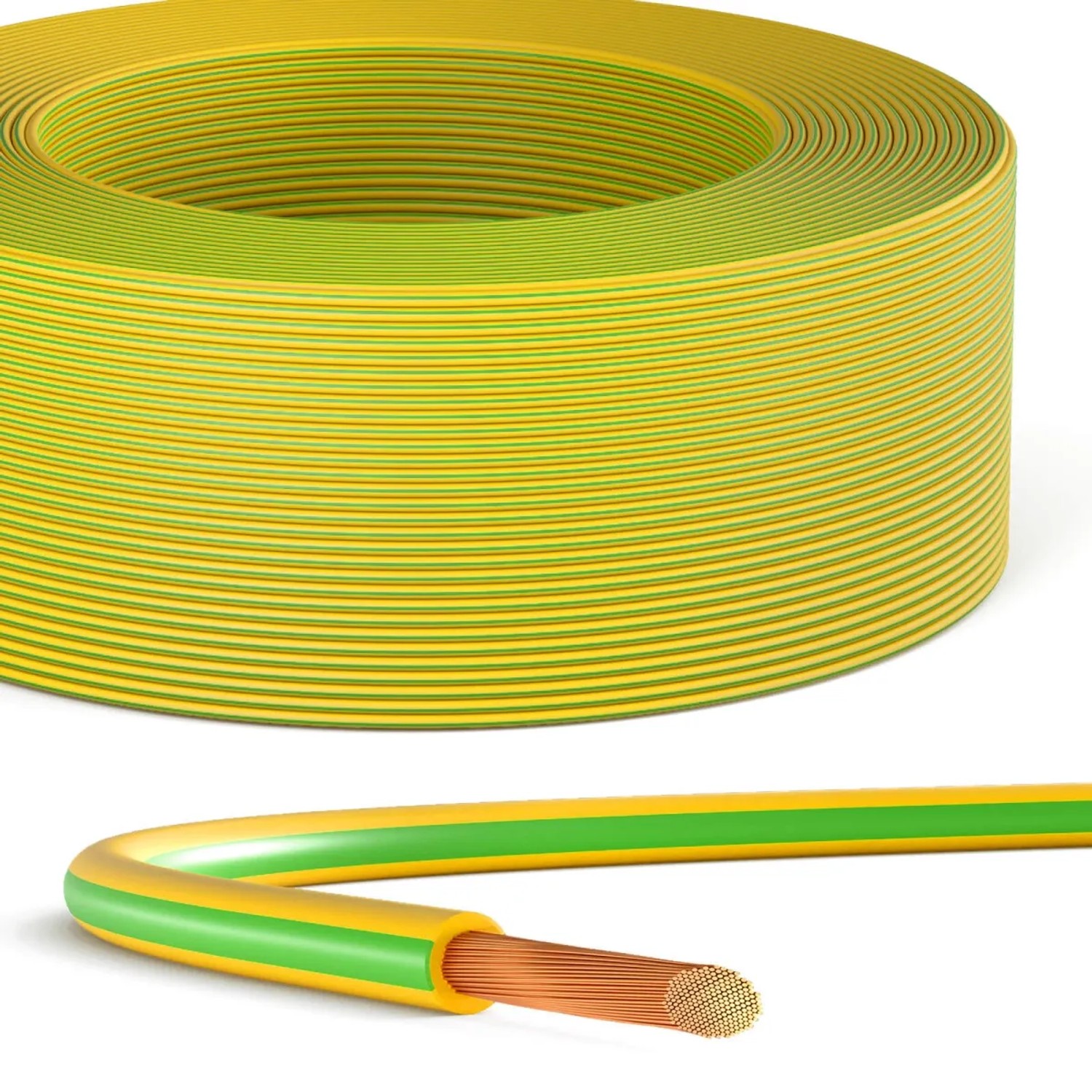 hb-digital 50m Erdungskabel 6mm2 PVC Aderleitung H07V-K Flexibel für PV Anlagen