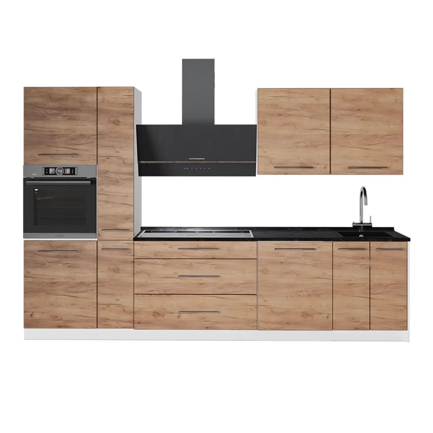 Vicco Küchenzeile Fame-Line Goldkraft Eiche 310 x 207 AP Anthrazit Art Nr 62950