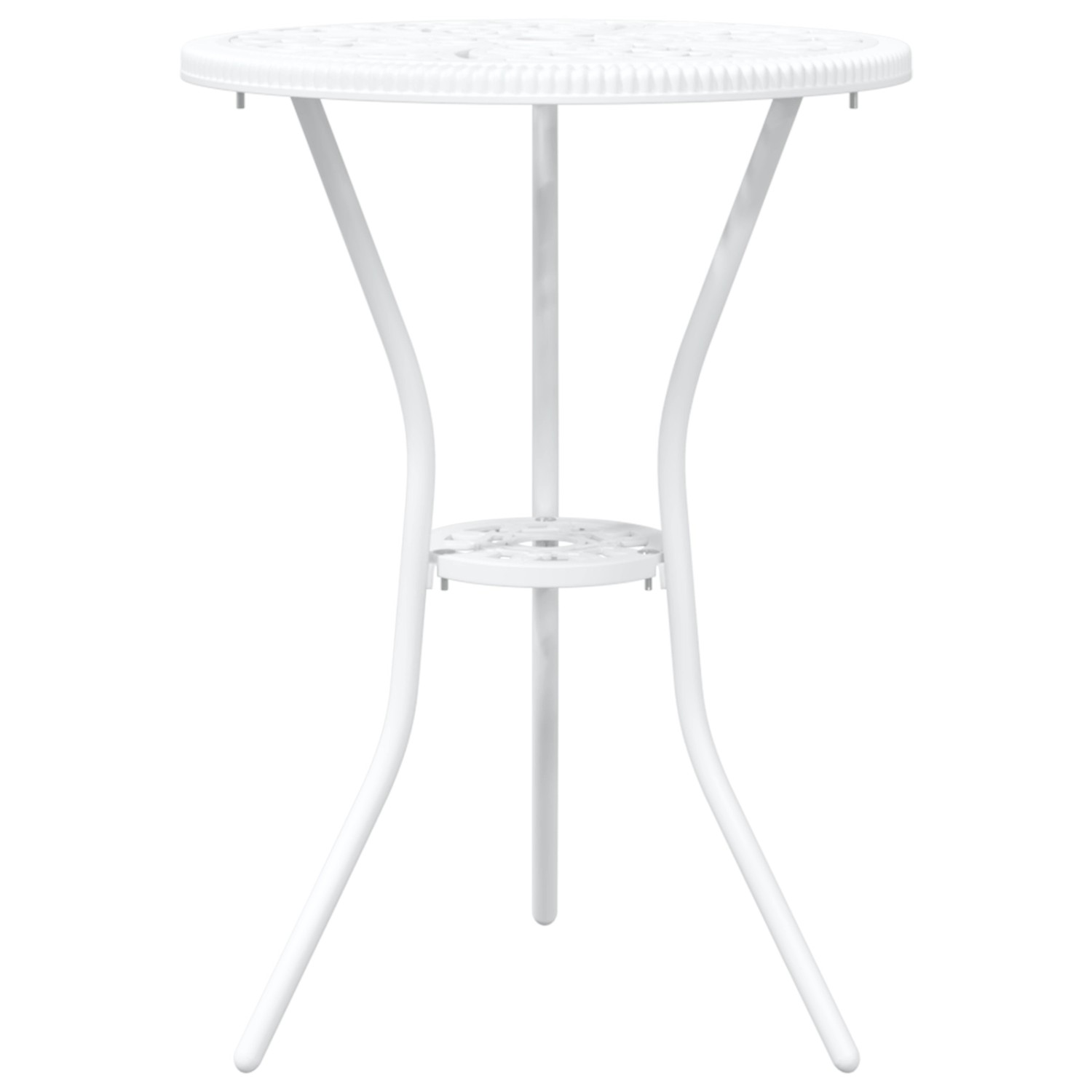 Weißes 3-tlg. vidaXL Garten Bistro Set aus Aluminium. Wetterfest und langlebig.