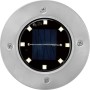 3er Set LED Solar-Bodenleuchte Faenza, Ø 11,5cm, silberfarben, mit Erdspieß für Garten und Wege.