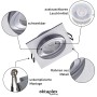 Oktaplex Lyon LED Einbaustrahler 12er Set, Aluminium, schwenkbar, dimmbar, warmweiß.