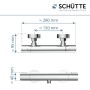 Schütte Thermostat Duscharmatur Los Angeles Chrom, Maße: Höhe 95mm, Tiefe 40mm, Breite 280mm.