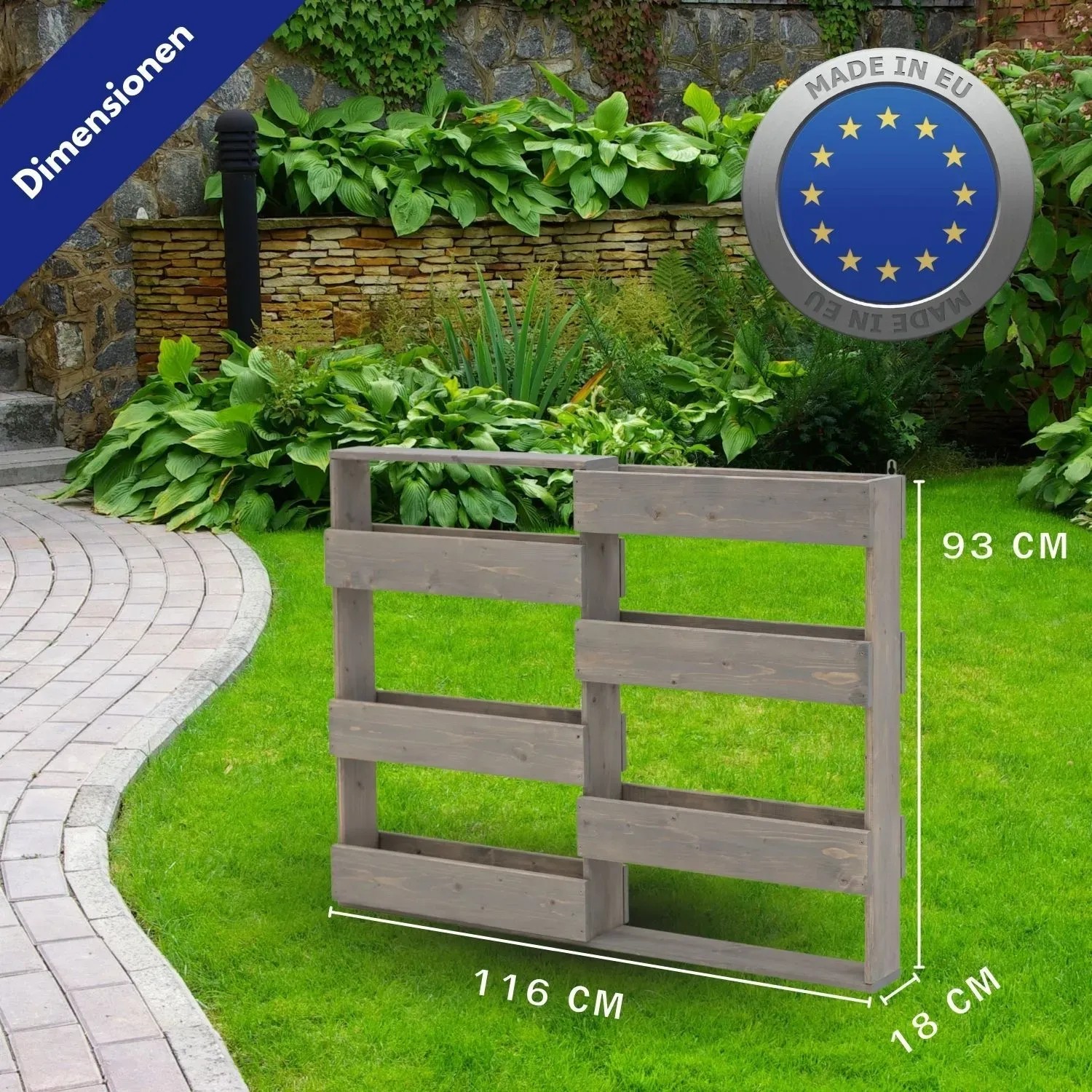 GASPO Vertikalbeet Aus Holz – 39,5x133x65,5 Cm, Vintage-grau, 4 Pflanze Ben, Einfach Montiert