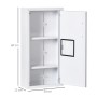 Offener, weißer Kleankin Medizinschrank mit 3 Fächern und Erste-Hilfe-Kreuz an der Tür.