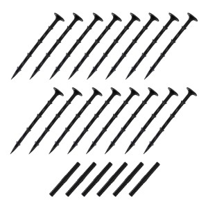 Monstershop Rasenkante schwarz, 14 Stück: Set mit Erdankern und Verbindungsstücken zur Beetbegrenzung.