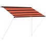 vidaXL Einziehbare Markise, 100x150 cm, orange-braun gestreift, mit Stahlrahmen.