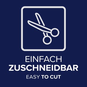 Symbol: Zuschneidbares tesa Insect Stop Fliegengitter für Fenster, einfache Anpassung.