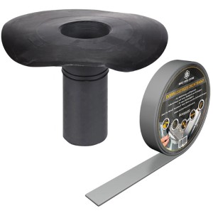 Dachprotect Klebe-Gully Set DN 100 mit Dichtband für Bauabdichtungen.