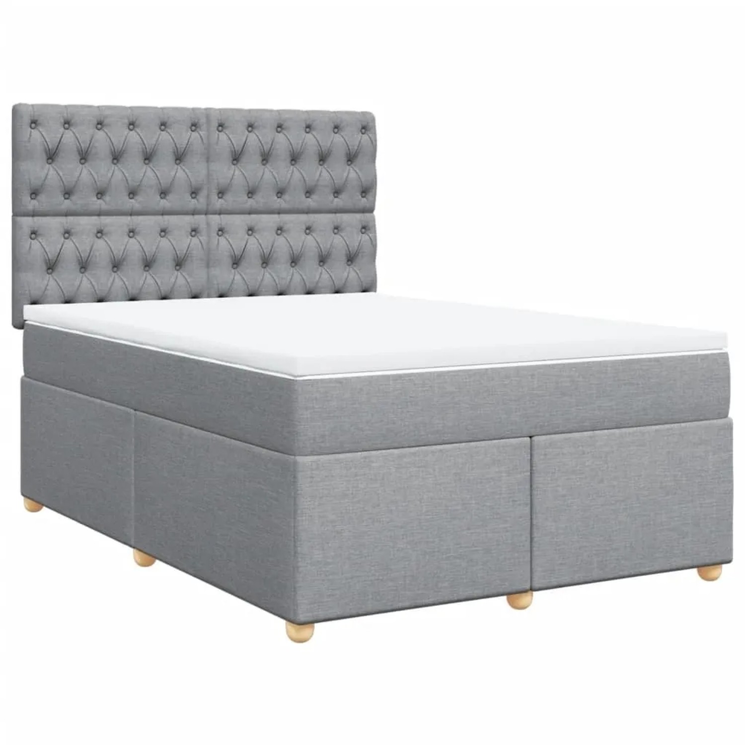 vidaXL Boxspringbett mit Matratze Hellgrau 140x200 cm Stoff 3293610 günstig online kaufen