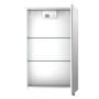 Offener, weißer Sieper Spiegelschrank Gabun (40cm) mit Glasablagen und Steckdose.