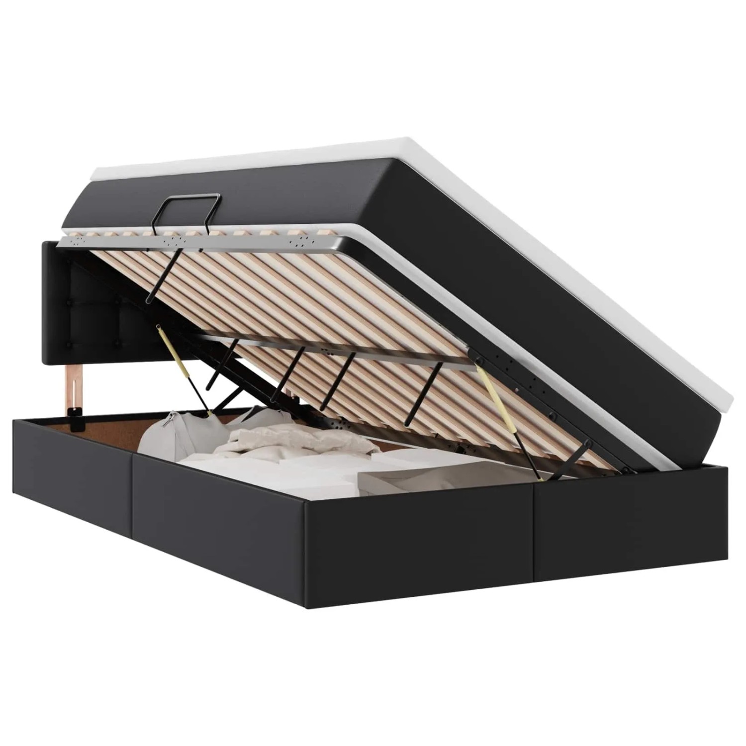 vidaXL Bett mit Stauraum und LED Schwarz 120 x 200 cm Kunstleder 3371025 günstig online kaufen