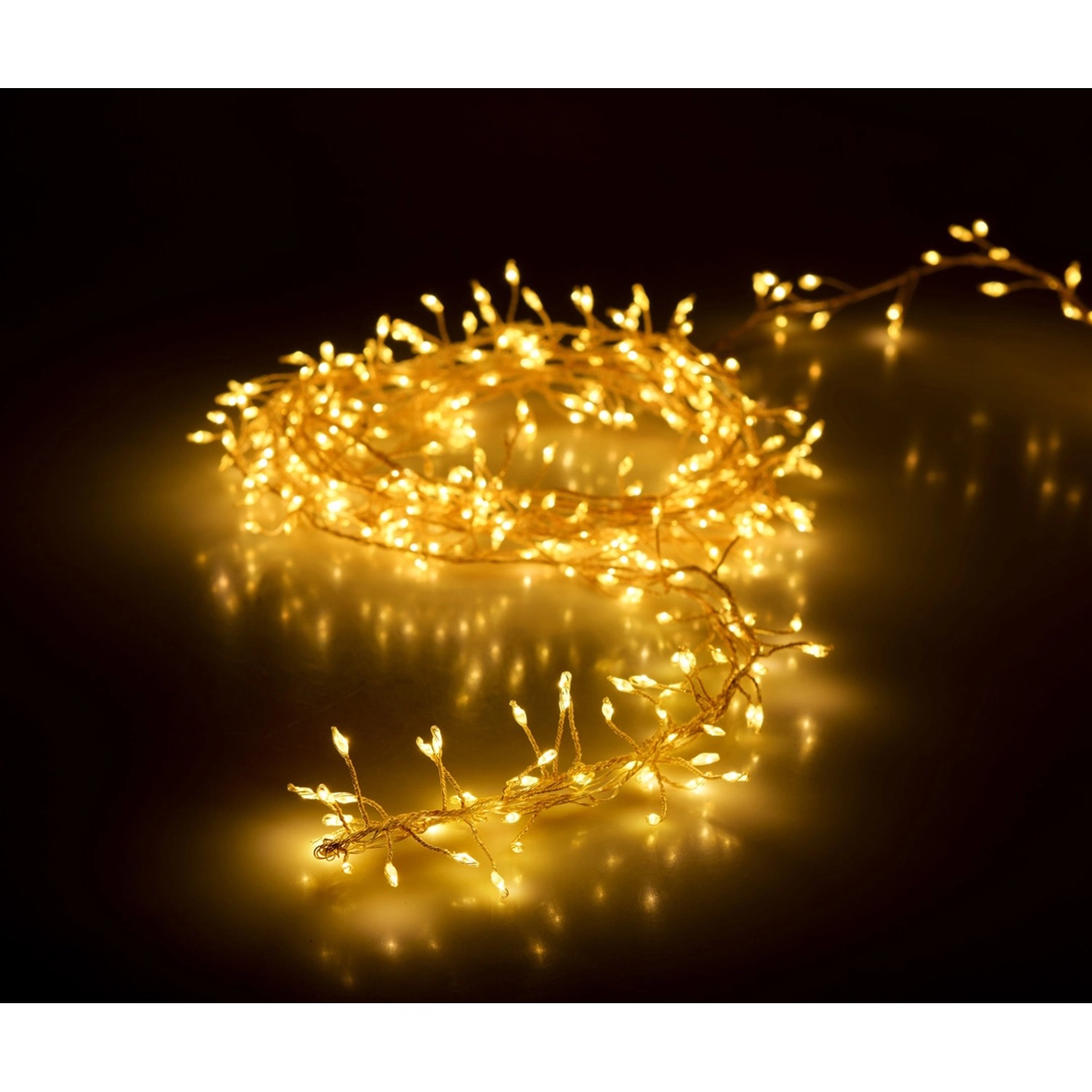 Silberdraht-Lichterkette 100 LEDs Warmweiß