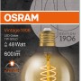 Osram E27 LED Leuchtmittel in Globeform, 7W, goldgetönt, dimmbar für stimmungsvolles Licht.