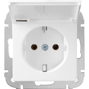 Steckdose Finnja, Weiß-Matt, mit Klappdeckel, für Innenräume.