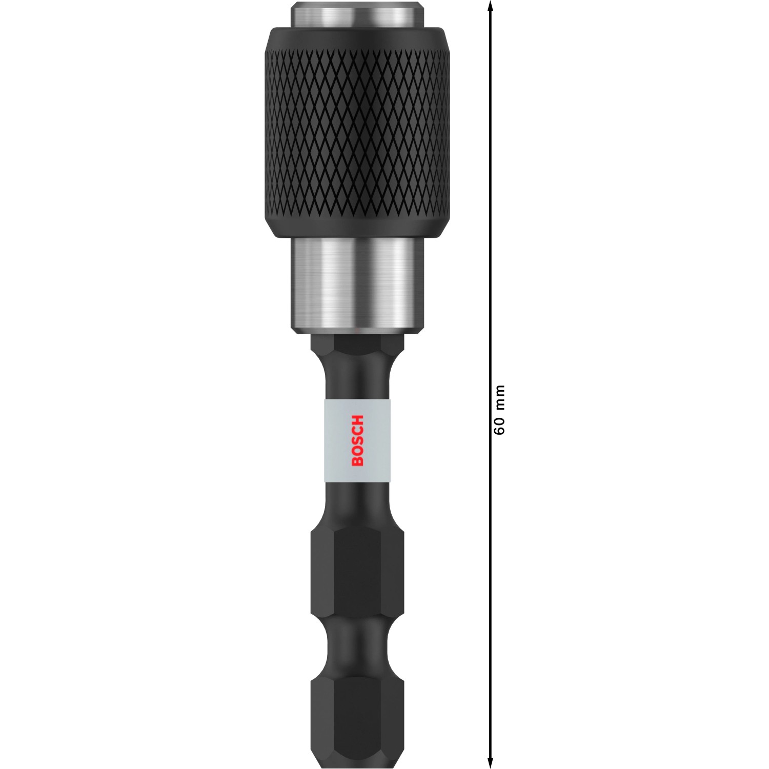 Bosch Schnellverschluss-Bithalter Impact Control, 60 mm, schwarz-silber. Robuster Bit-Halter mit Quick-Change-Funktion.