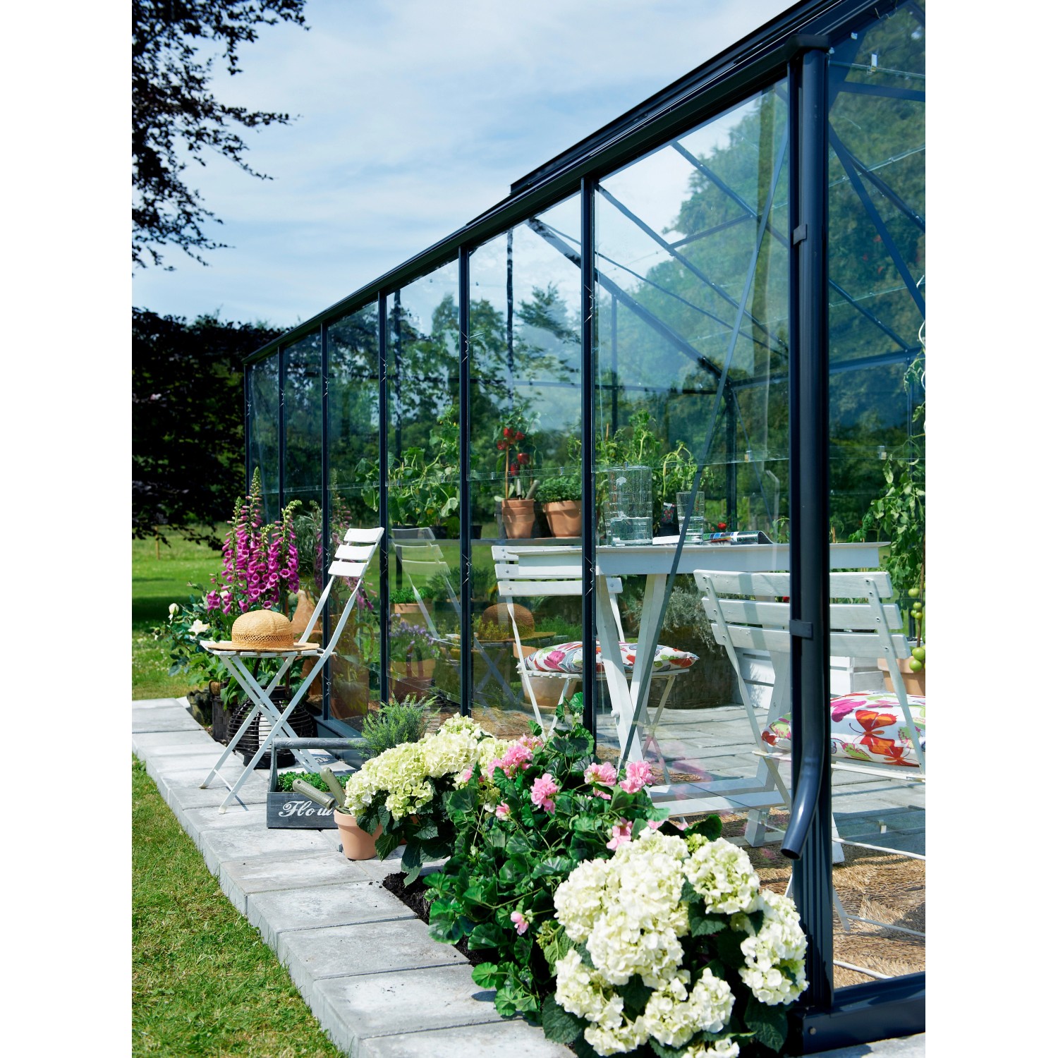 Juliana Gewächshaus Compact 8,2 m² 3 mm Sicherheitsglas Anthrazit