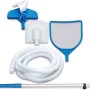 Poolreinigungsset mit Bürste, Kescher, Schlauch und Teleskopstange für Stahlrahmen Pools.