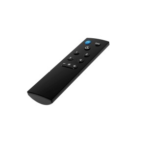 Schwarze Philips Smart Lighting Fernbedienung mit blauer ON-Taste, Dimm- und Programmiertasten für Leuchtmittel.