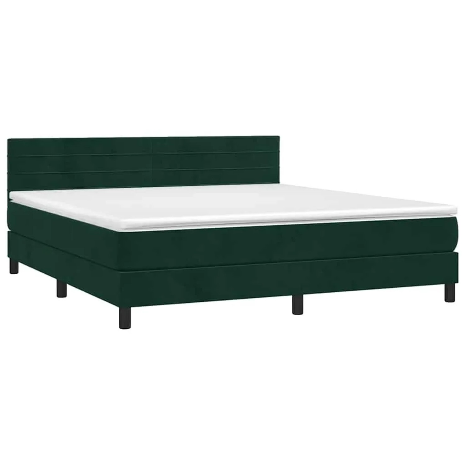 vidaXL Boxspringbett mit Matratze Dunkelgrün 160x200 cm Samt 3141374 günstig online kaufen