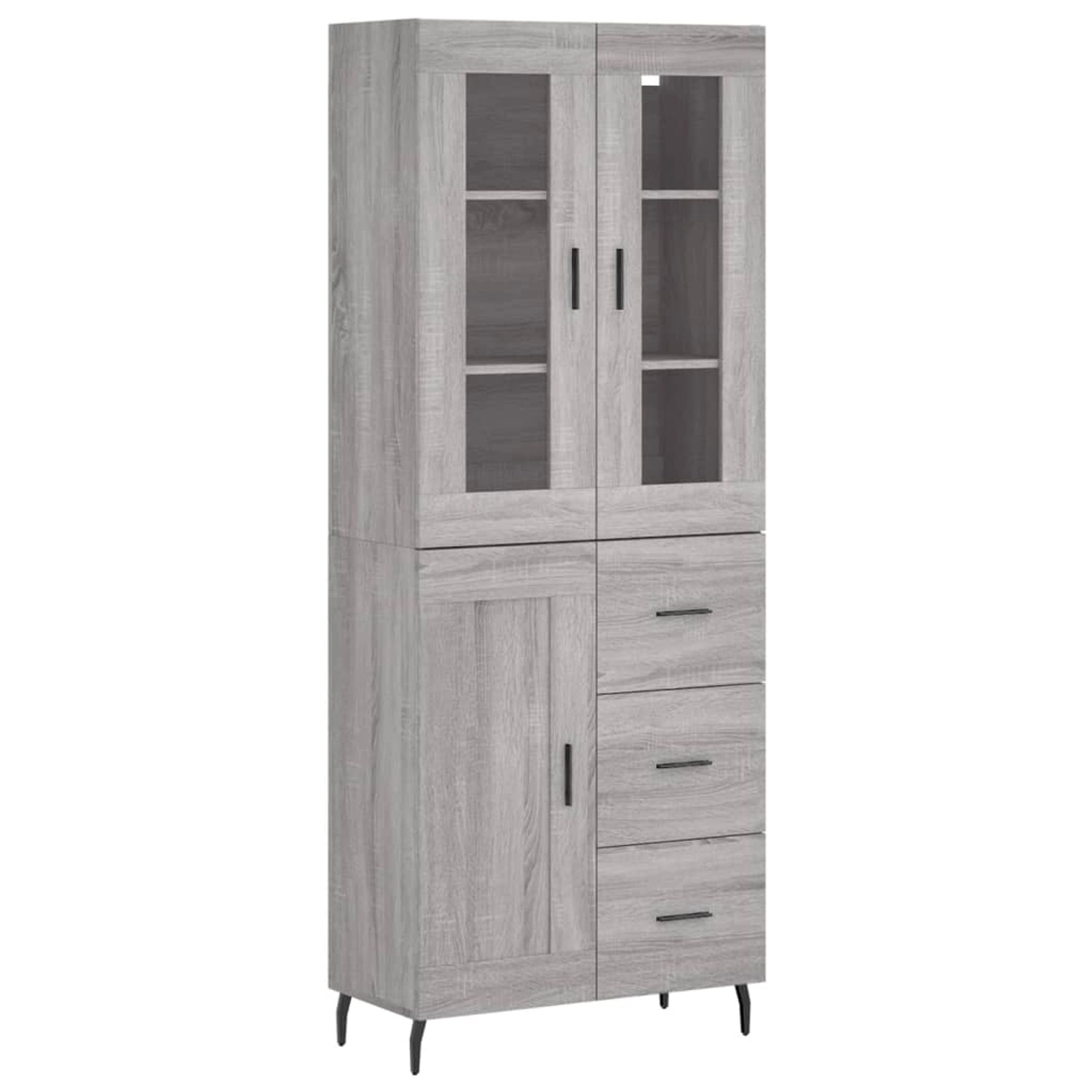 vidaXL Highboard Grau Sonoma 69,5x34x180 cm Holzwerkstoff 3198679 günstig online kaufen