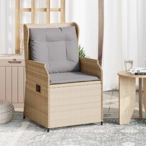 vidaXL Gartenbank 2 Stk Beige Poly-Rattan 3394488