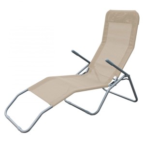 Lex Siestaliege Kippliege Sonnenliege Strandliege Gartenliege Klappbar Beige
