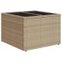Beiger Gartentisch aus Polyrattan, Teil der vidaXL 6-tlg. Sofagarnitur.