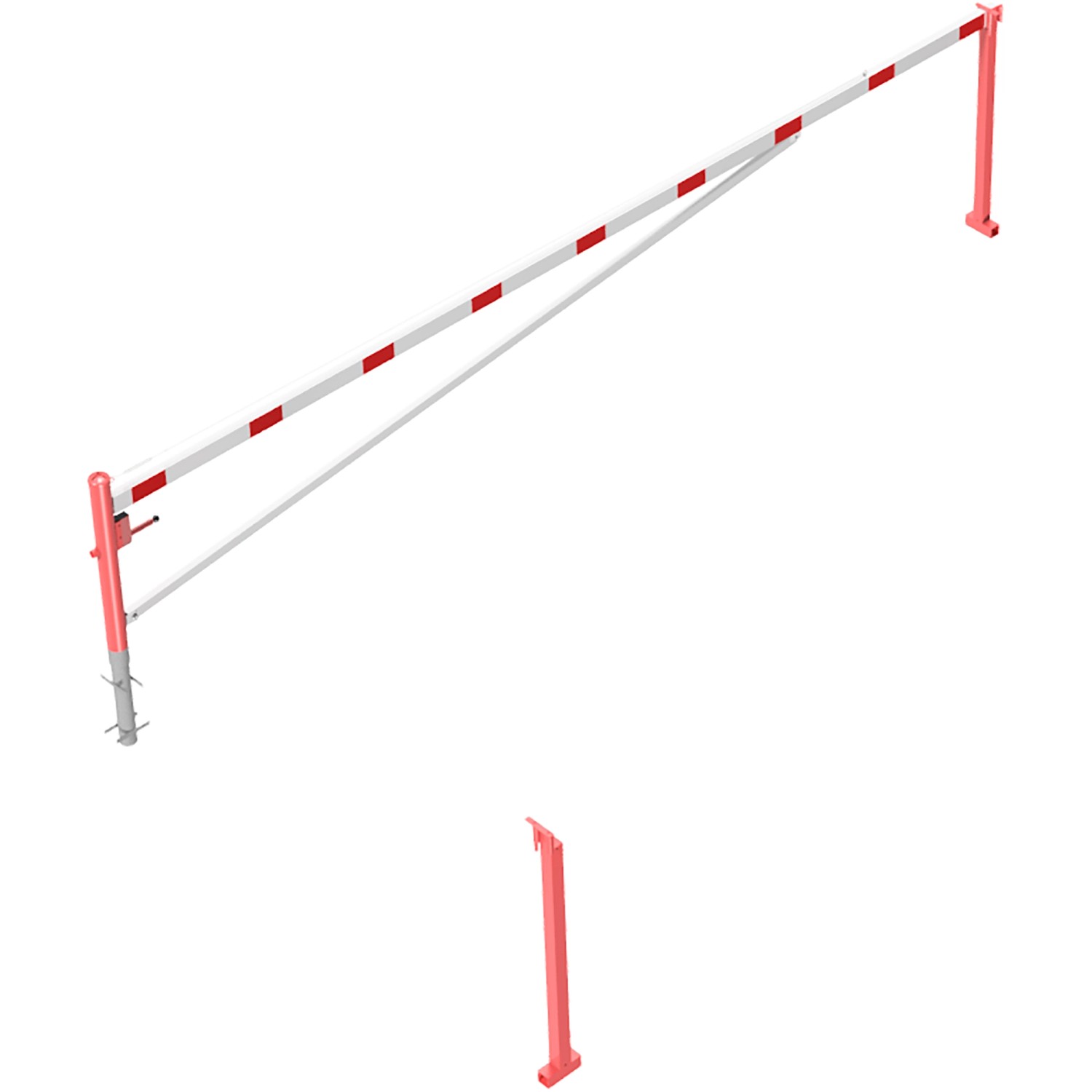 Schake Drehschranke Seilzugverstärkung Einbetonieren 6.000 mm Rot-Weiß