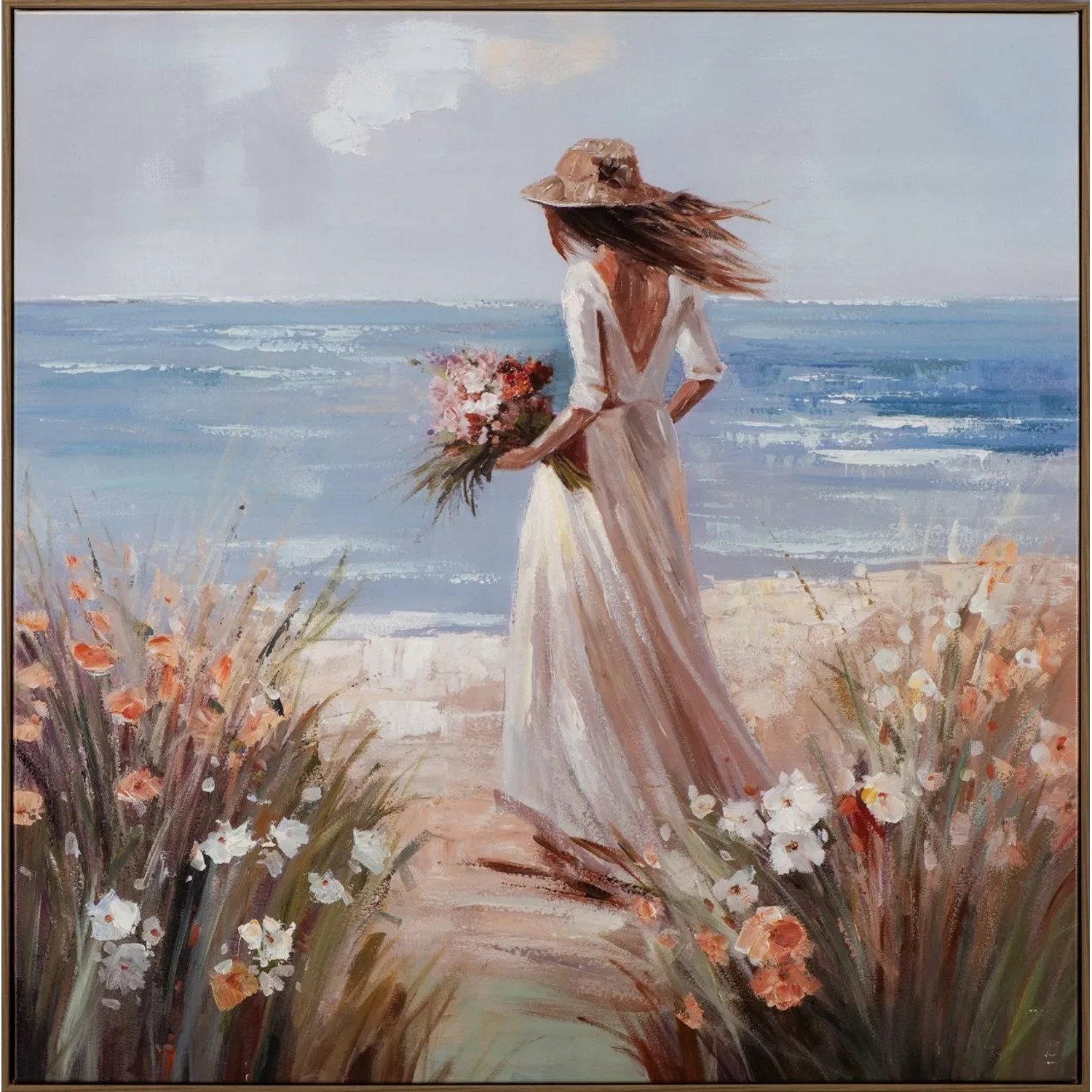 Art Universe Leinwandbild Sommer am Meer 100 x 100 cm