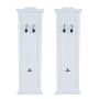 2er Set weiße MCW Wandgarderobe H33 mit je 3 Haken aus Paulowniaholz.