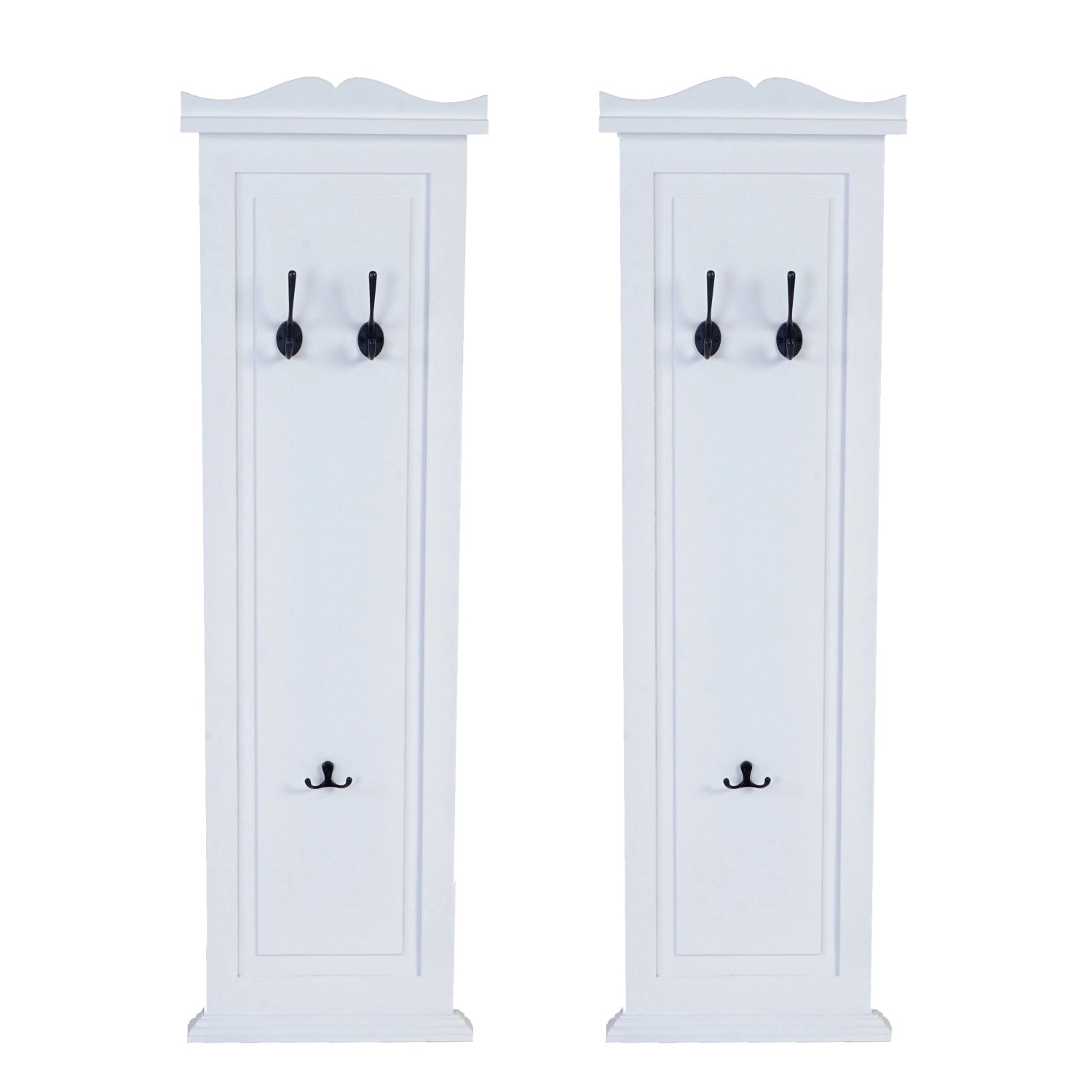 MCW Wandgarderobe H33 2er-Set Weiß Lackiert