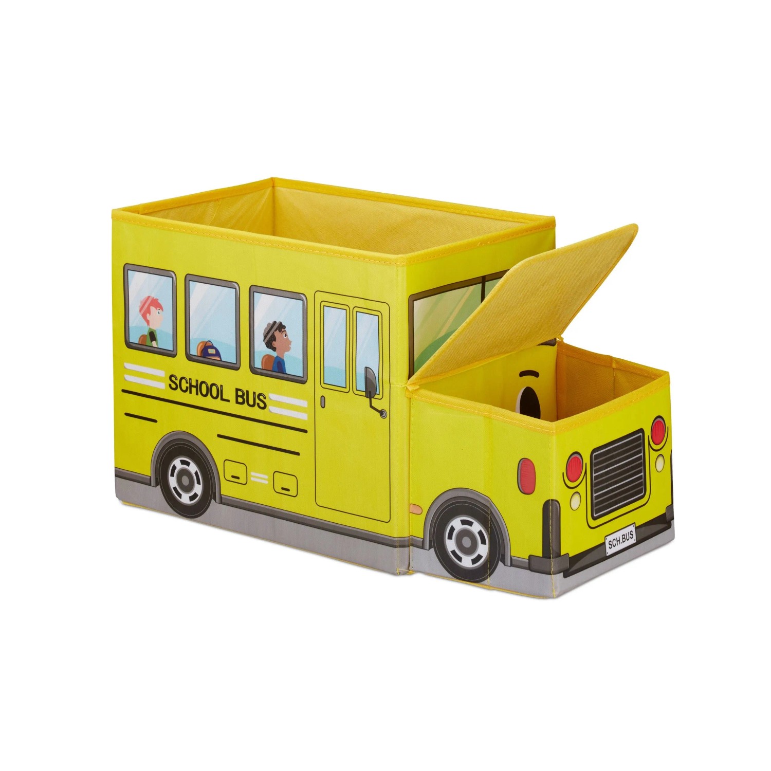 Relaxdays Sitzbox Polyester Mehrfarbig School Bus Faltbar Gepolstert 33 cm x 27 cm x 56 cm 1,5 kg