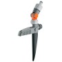Gardena Wasserstecker für Sprinkler-Systeme mit drehbarem Anschluss und Wasserstopp.