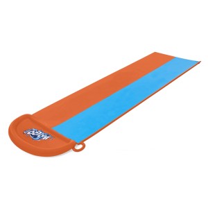 Bestway H2OGO! Wasserrutsche für 2 Personen, 488 cm lang, orange und blau.