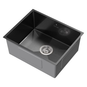 ML-Design Edelstahlspüle, 50x40 cm, Anthrazit, eckig, 1 Becken mit Siphon.