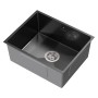 ML-Design Edelstahlspüle, 50x40 cm, Anthrazit, eckig, 1 Becken mit Siphon.