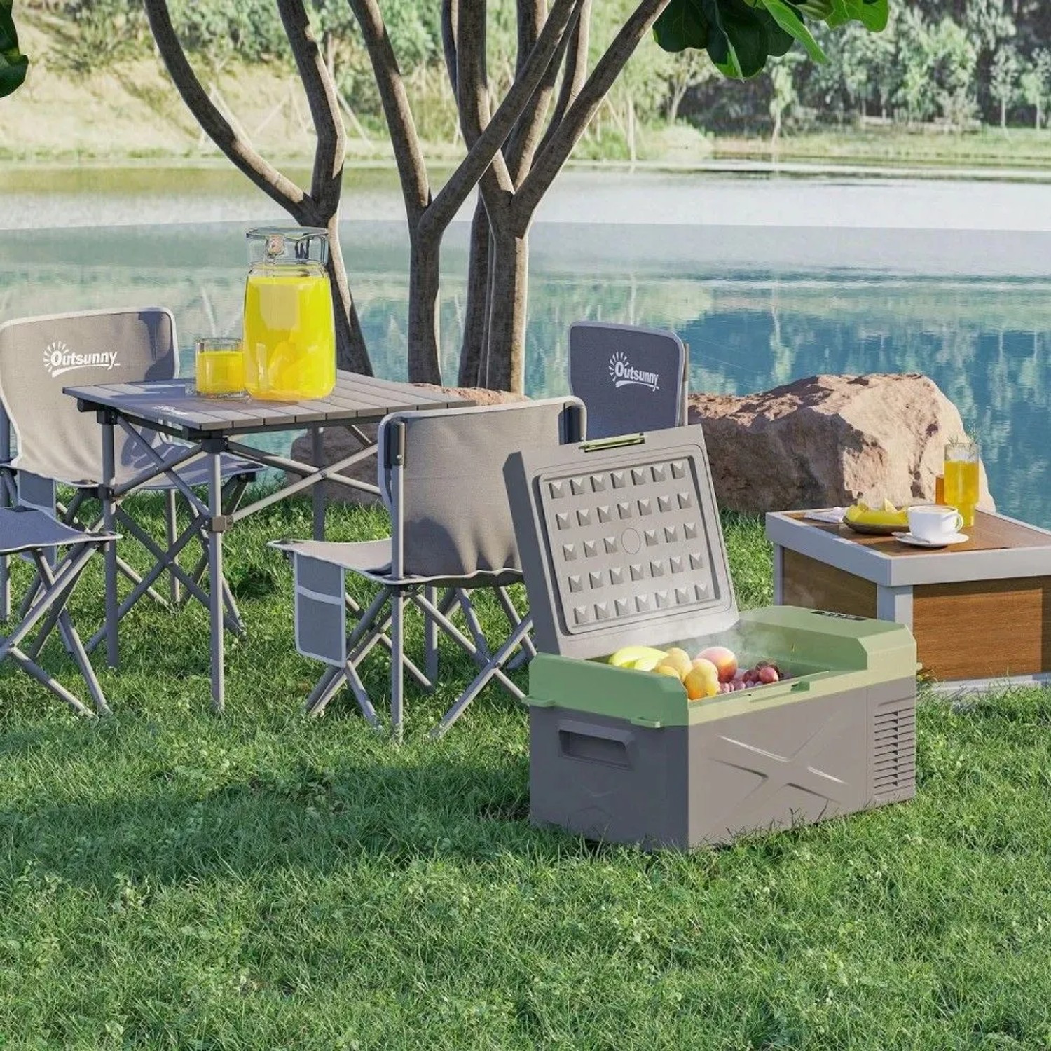 Outsunny Kühlbox HDPE Kunststoff 60,2L x 32B x 27H cm_2