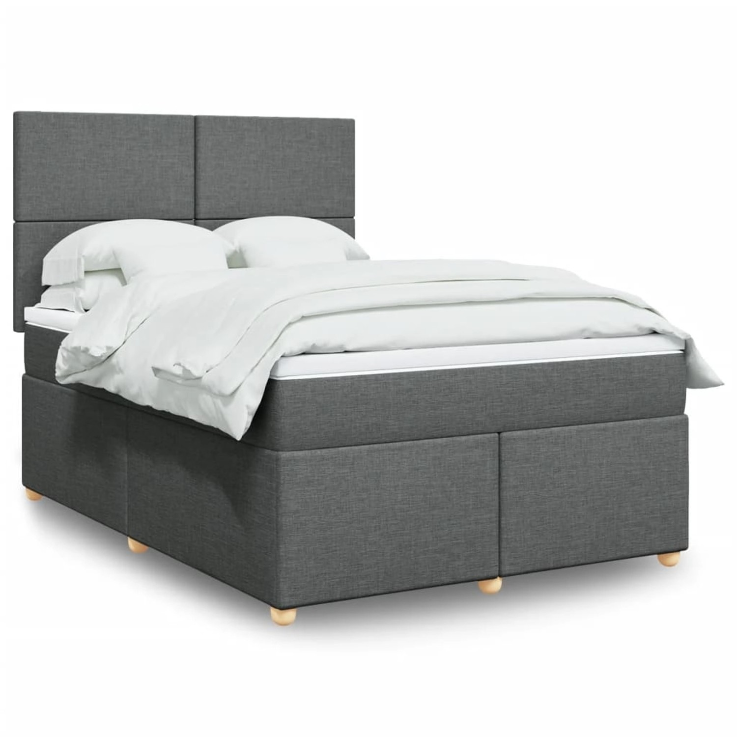vidaXL Boxspringbett mit Matratze Dunkelgrau 140x190 cm Stoff 3293569 günstig online kaufen