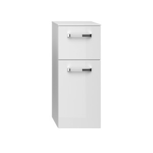 Pelipal Bad-Hängeschrank Serie 4010, weiß hochglanz, 30 cm breit mit zwei Fächern.