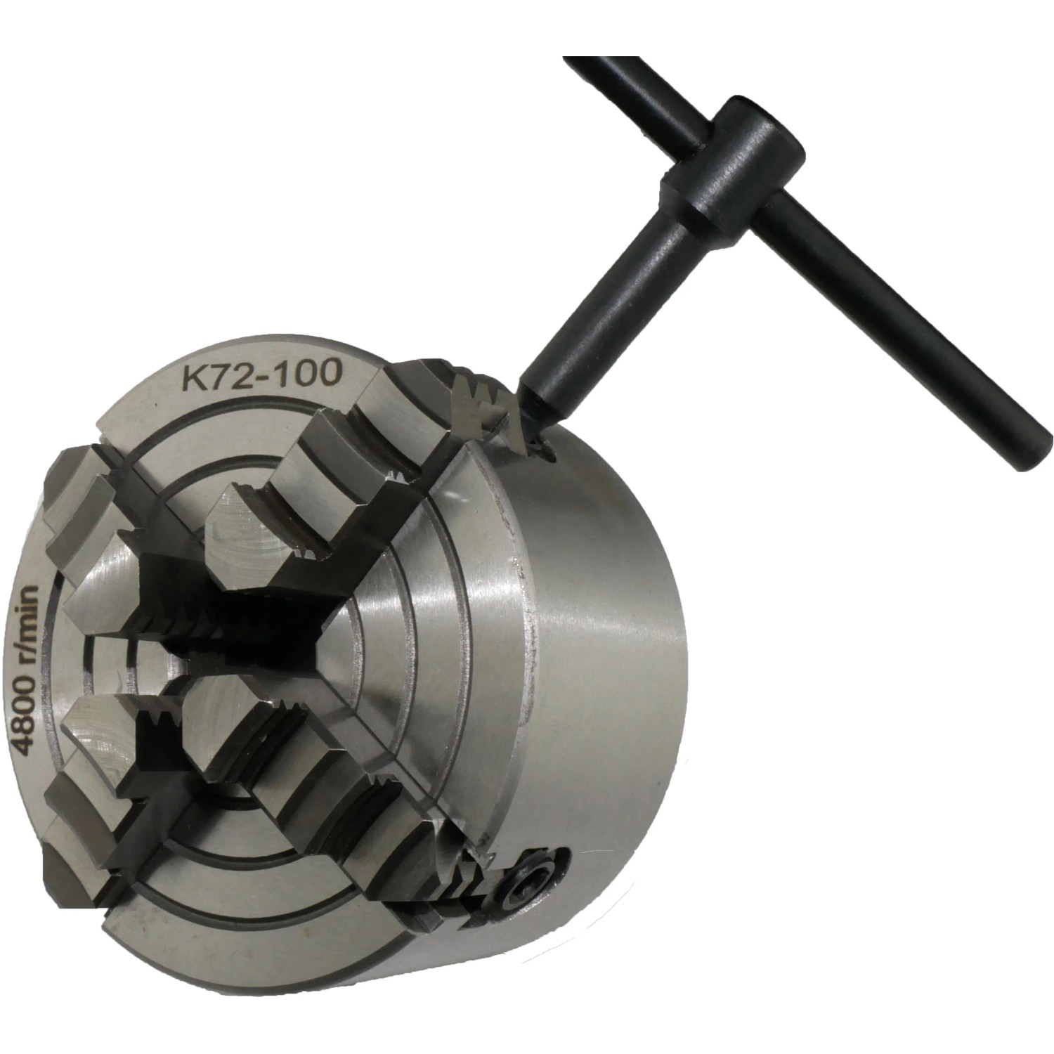 Rotwerk Planscheibe 10 cm für Drehmaschinen mit Spannbacken und Schlüssel.