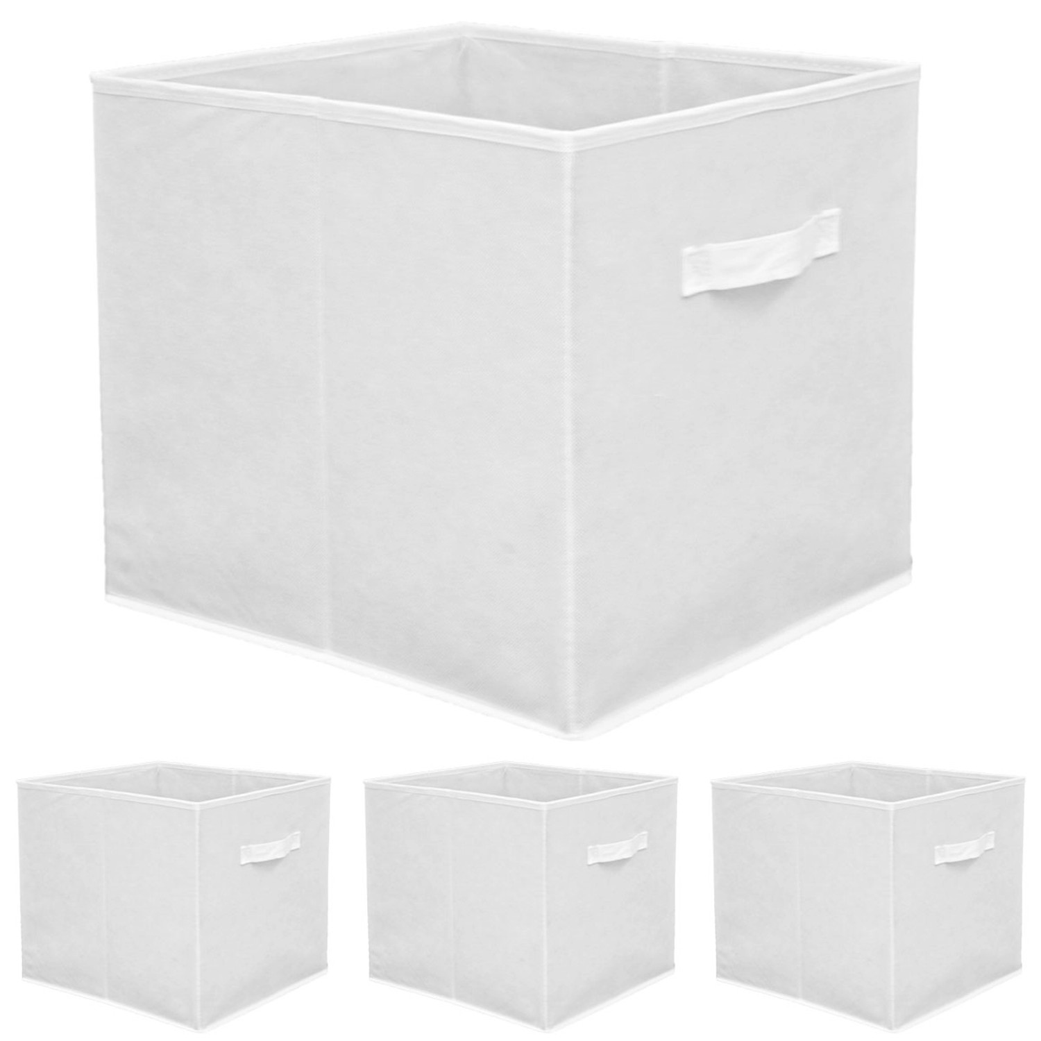 DuneDesign Faltbox für Kallax Regal mit Stoffgriff 33 x 38 x 33 cm Weiß 4er günstig online kaufen