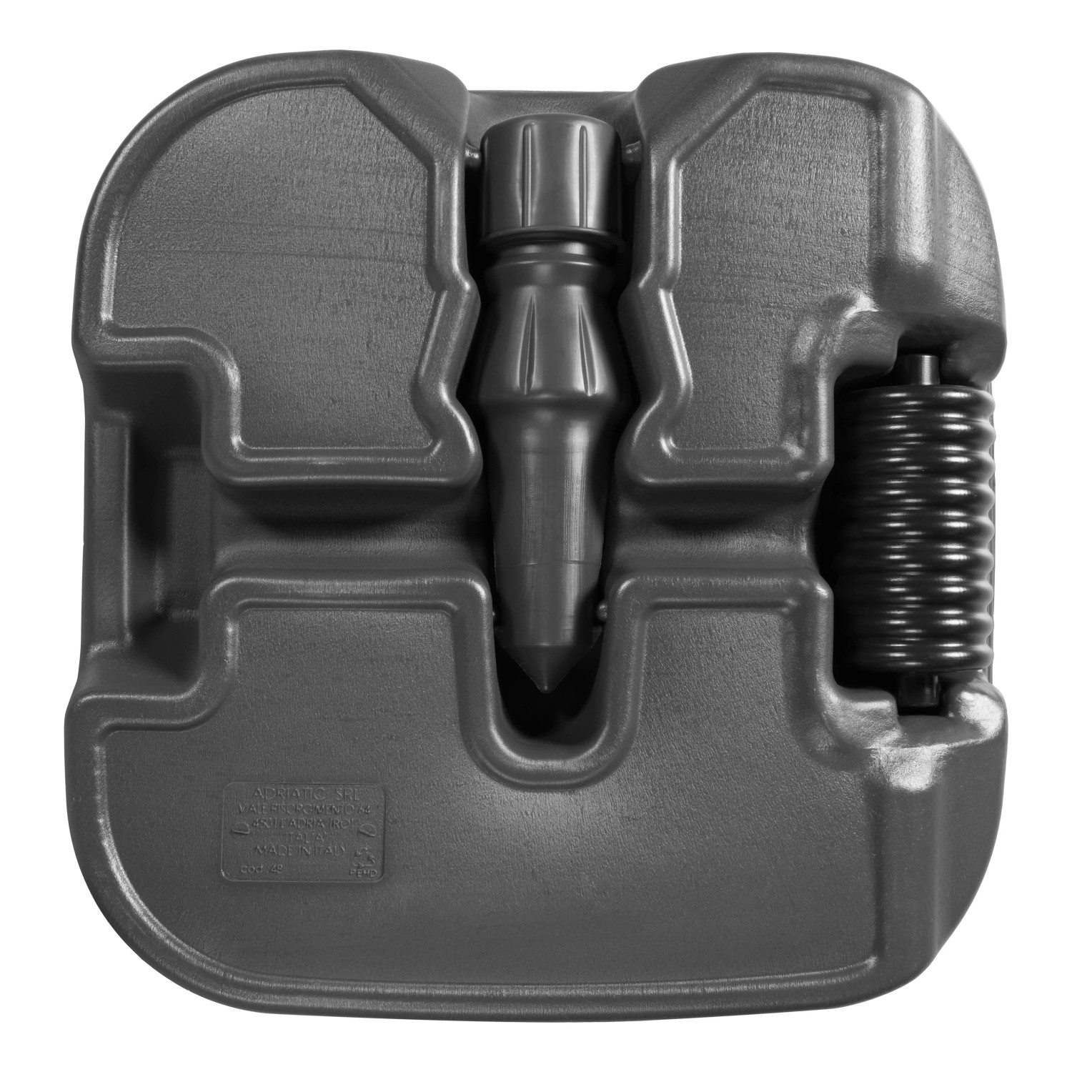 Anthrazitfarbener Doppler Füllsockel aus HDPE, 50 l, für Sonnenschirme bis 300 cm.