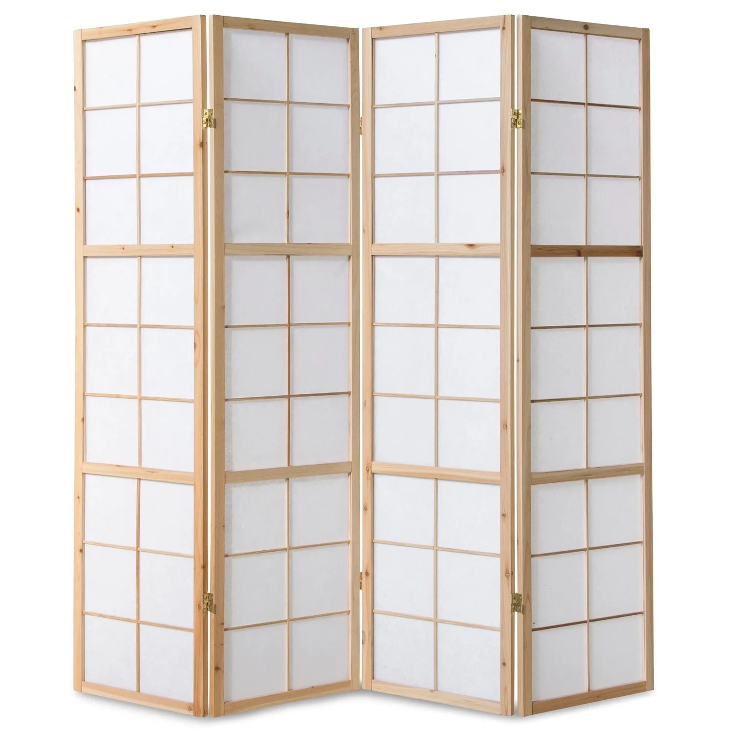 Homestyle4u 4-tlg. Paravent Shoji in Braun 176x175 cm 167
