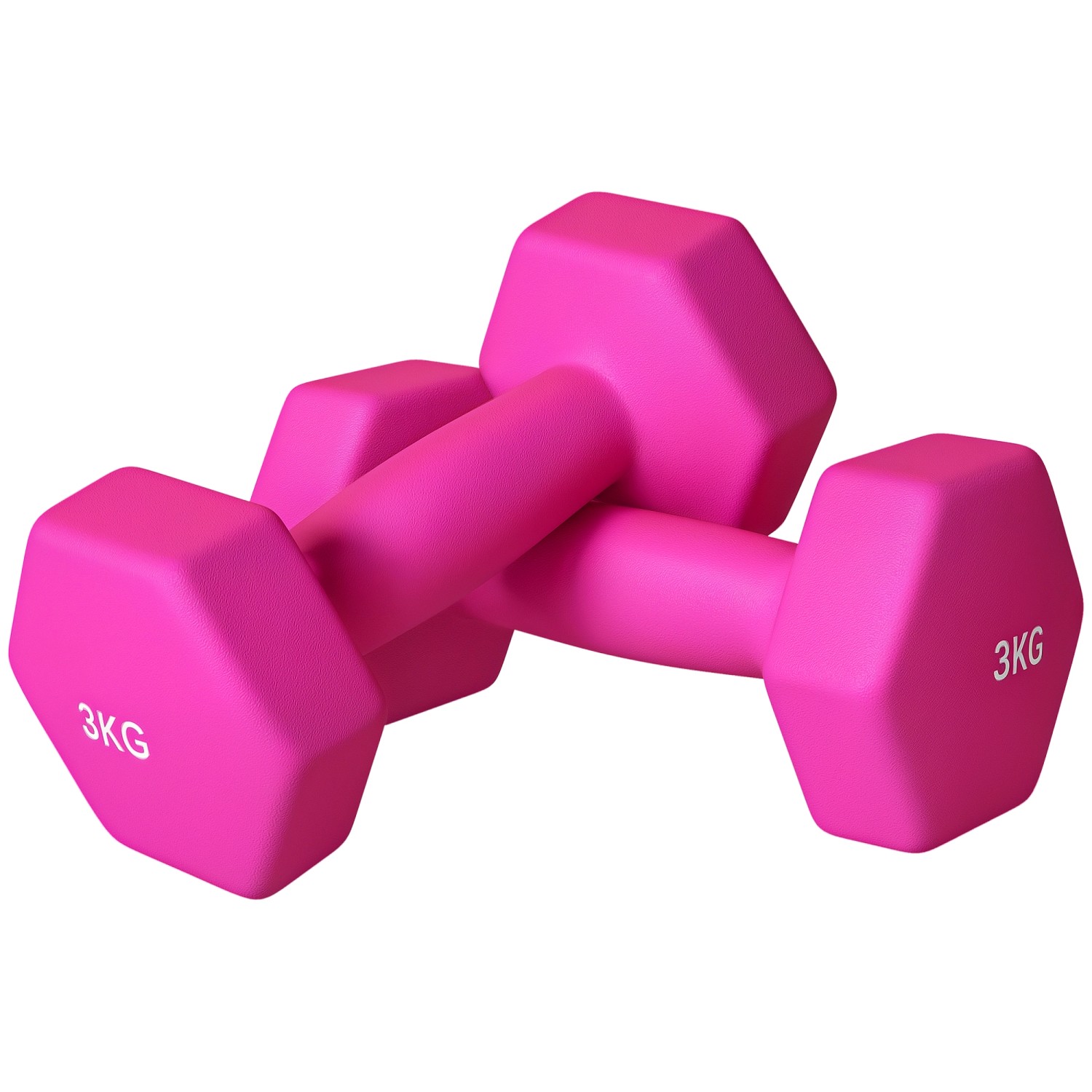 SPORTNOW Kurzhantel 2er Set Kunststoff Metall Rosa 18L x 8B x 8H cm