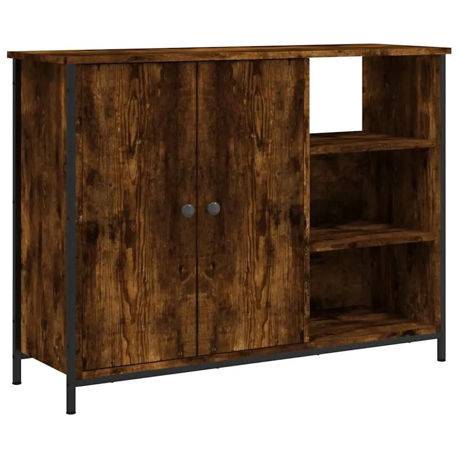 vidaXL Sideboard Räuchereiche 100x33x75 cm Holzwerkstoff 835551