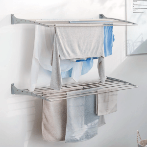 Foxydry Fold Wand Wäscheständer Platzsparend Klappbar 62 cm Grau