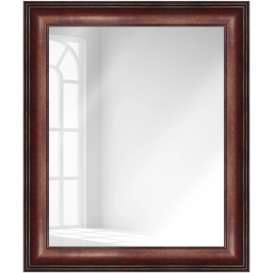 Klassischer Wandspiegel (60x80 cm) mit rotem Kunststoffrahmen. Zeitloses Design für Ihr Zuhause.